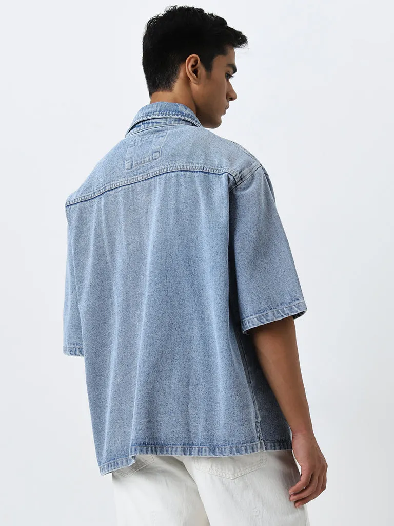 Nuon Blue Boxy-Fit Denim Jacket