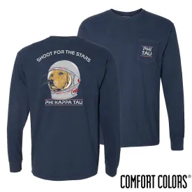 Phi Tau Comfort Colors Astronaut Retriever Long Sleeve Tee