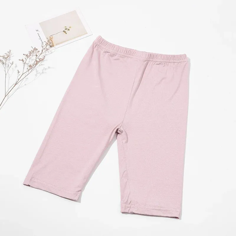 Princess girls spring summer five-point trousers leggings short pants Candy Color Knee Length baby kids child soft cotton Capris