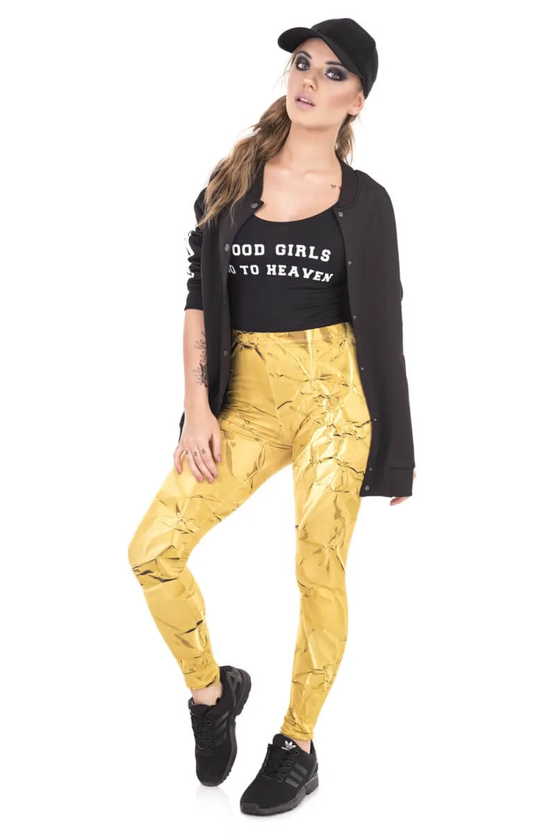 Regular Leggings (8-12 UK Size) - Gold Paper