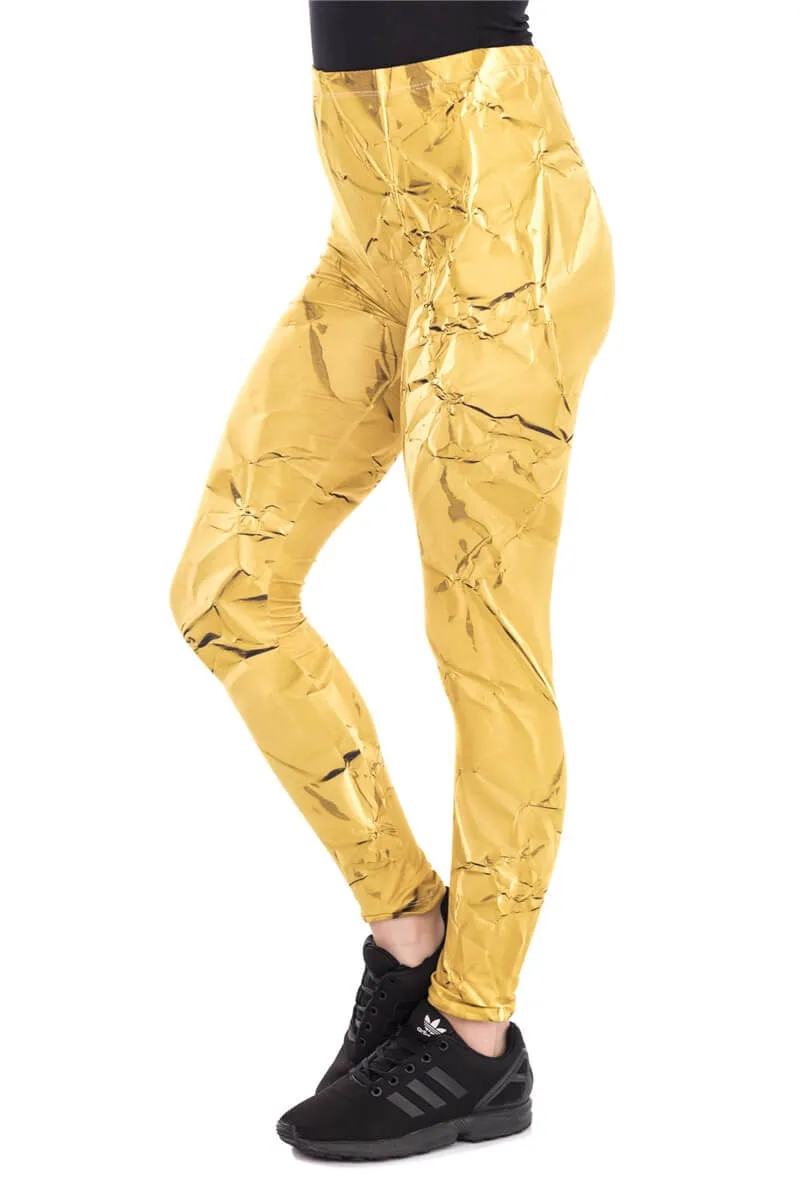 Regular Leggings (8-12 UK Size) - Gold Paper