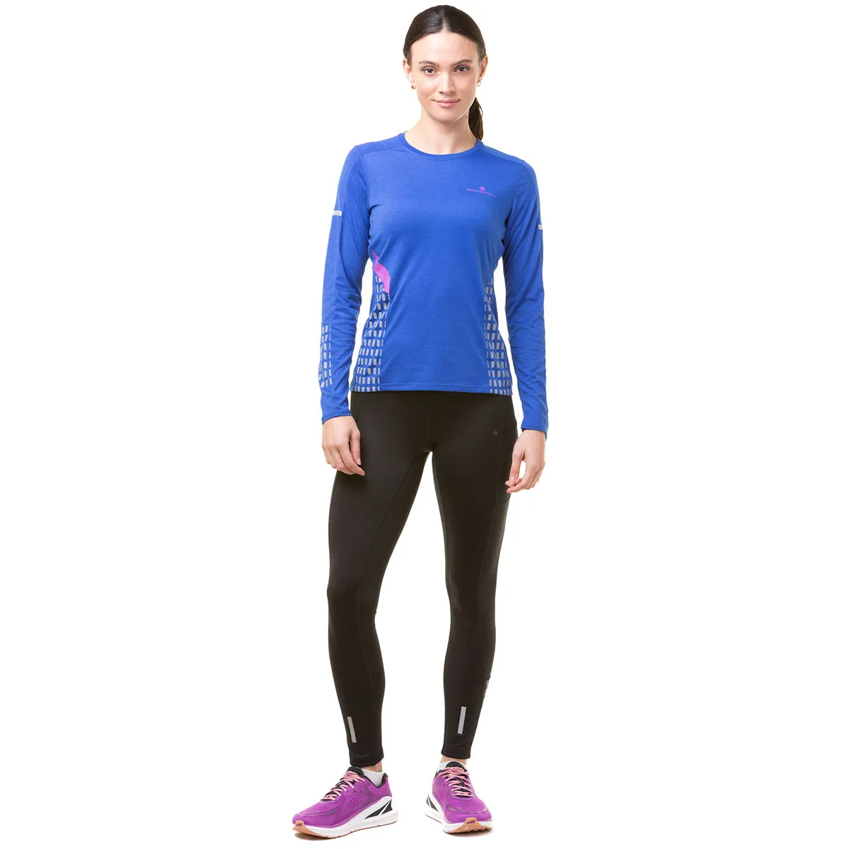 Ronhill Tech Afterhours Long Sleeve Tee Womens | Cobalt/thistle/rflct