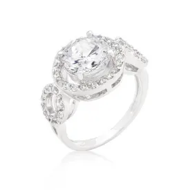 Round Cut Trio Cubic Zirconia Ring