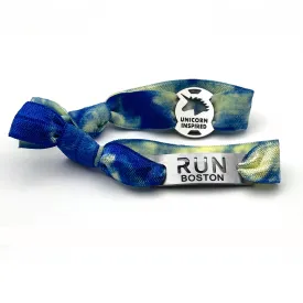 RUN BOSTON - UNICORN INSPIRED - Blue/Yellow Tie Dye Stretchy Running Bracelet