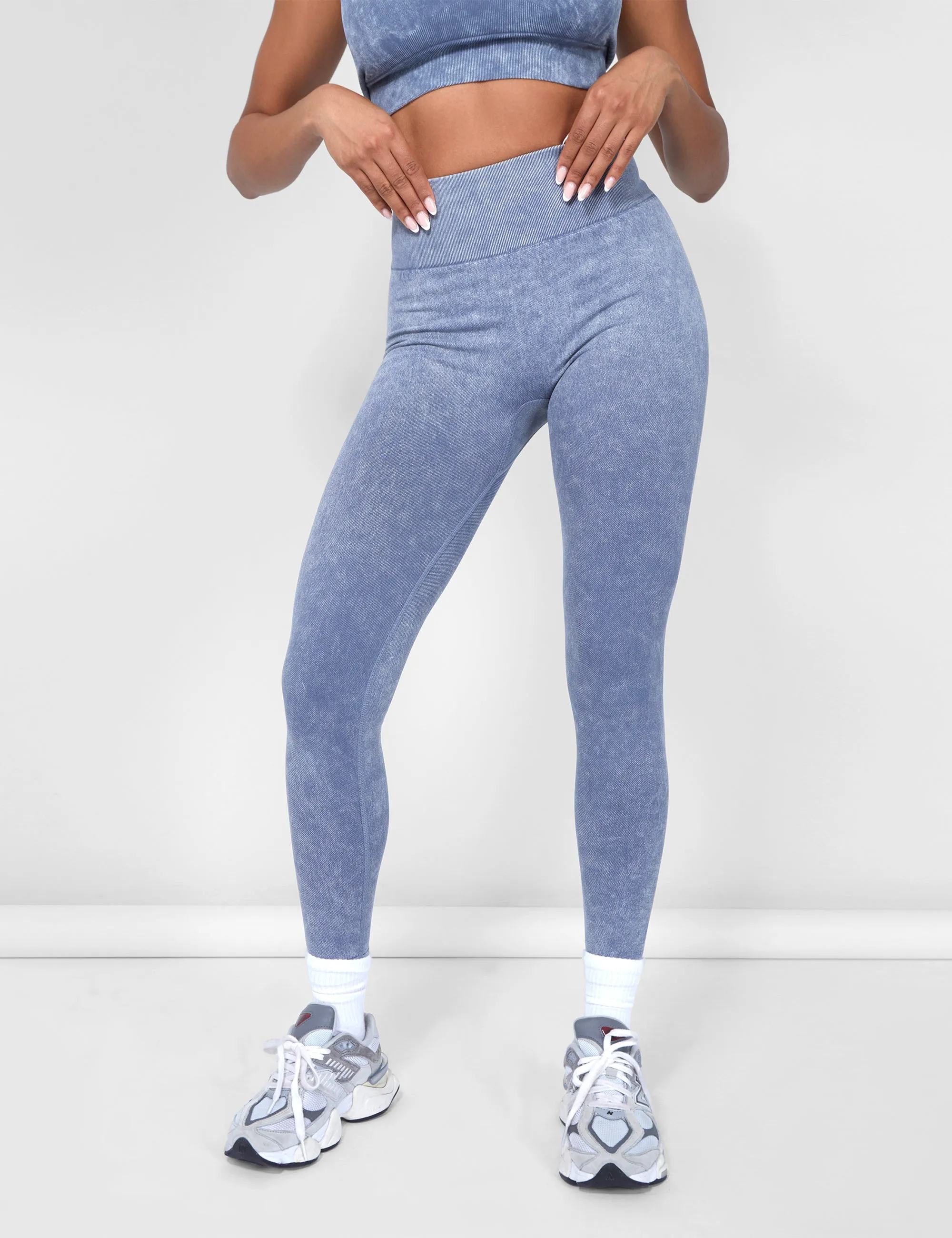 Seamless Acid Wash Legging Grey Wash