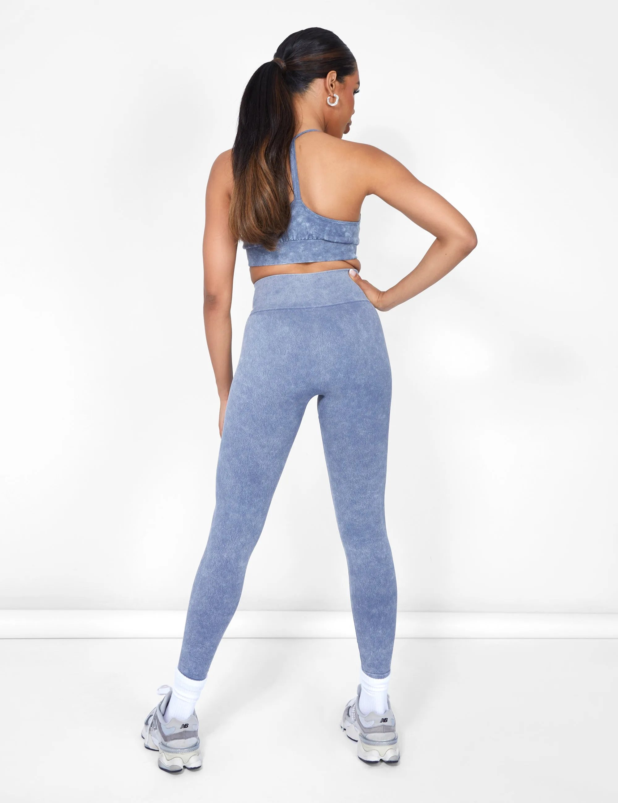 Seamless Acid Wash Legging Grey Wash