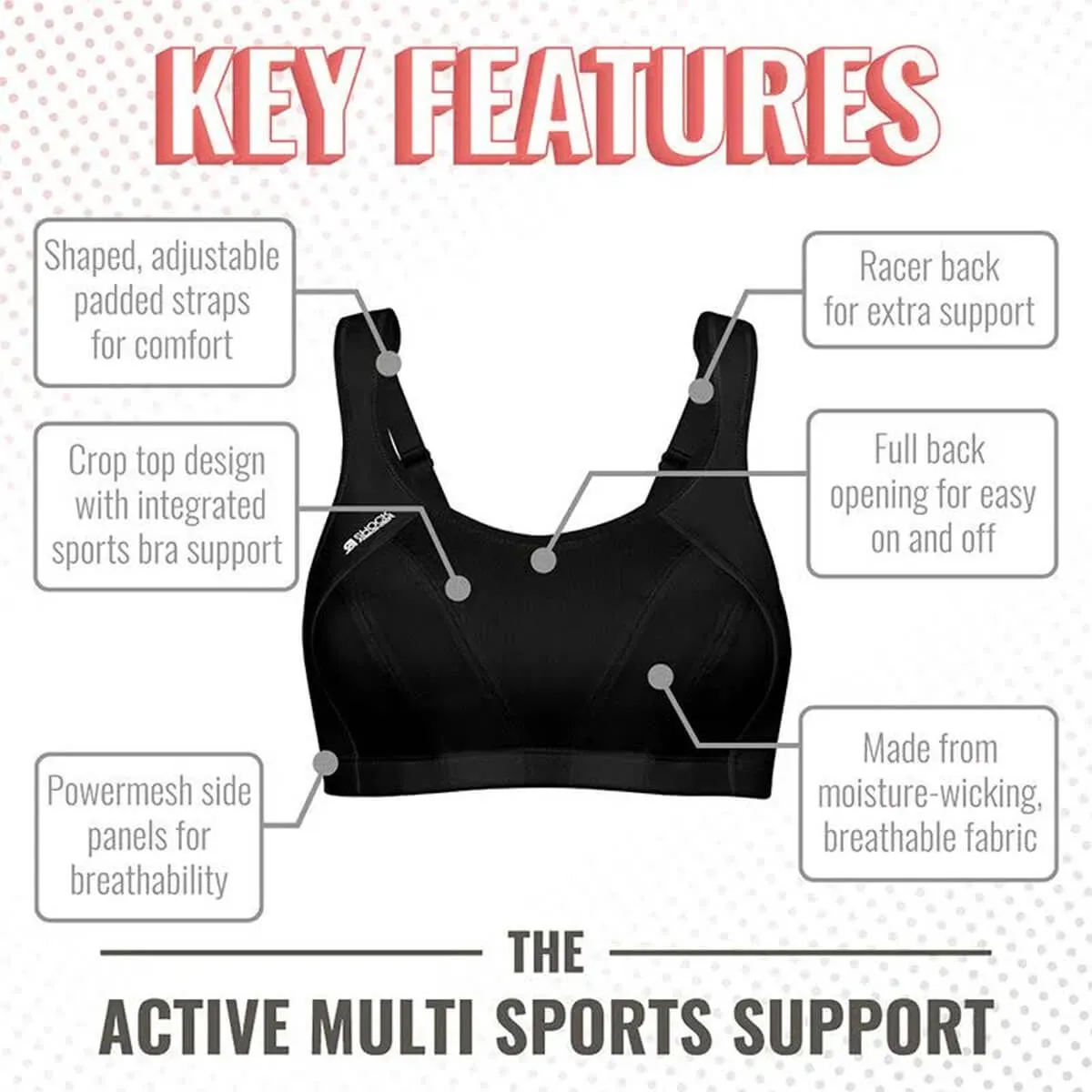 Shock Absorber Multi Sports Bra | Grey