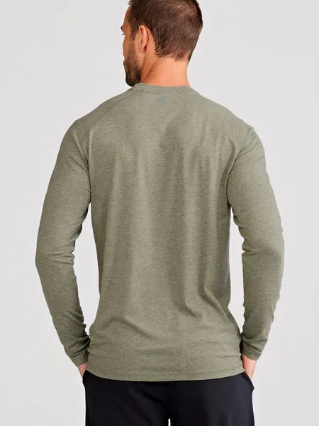 tasc Performance Men's Carrollton Long Sleeve Fitness T-Shirt in Cactus Heather