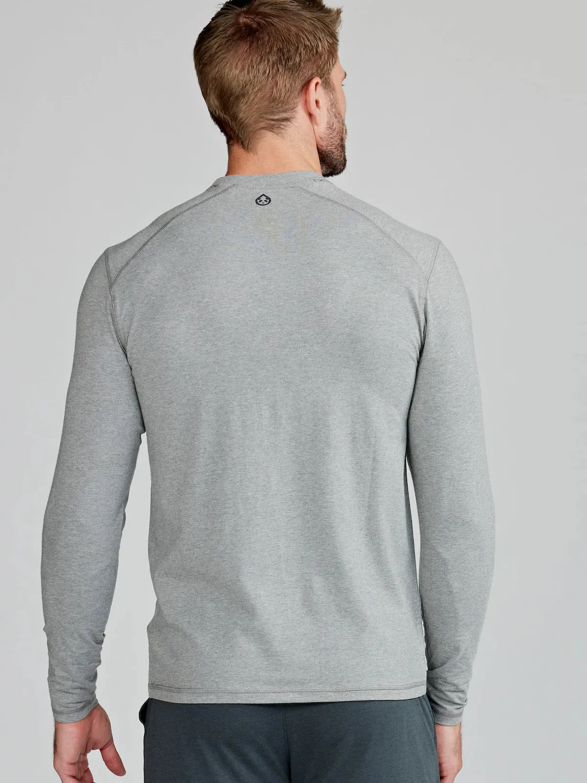 tasc Performance Men's Carrollton Long Sleeve Fitness T-Shirt in Heather Gray