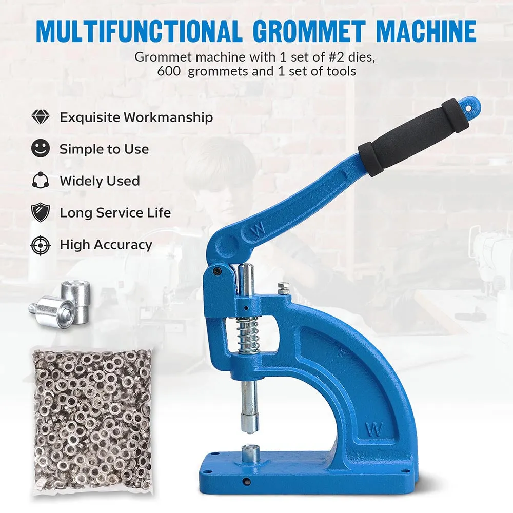 TheLAShop Heavy Duty Hand Press Grommet Machine #2 Die 600 Grommets