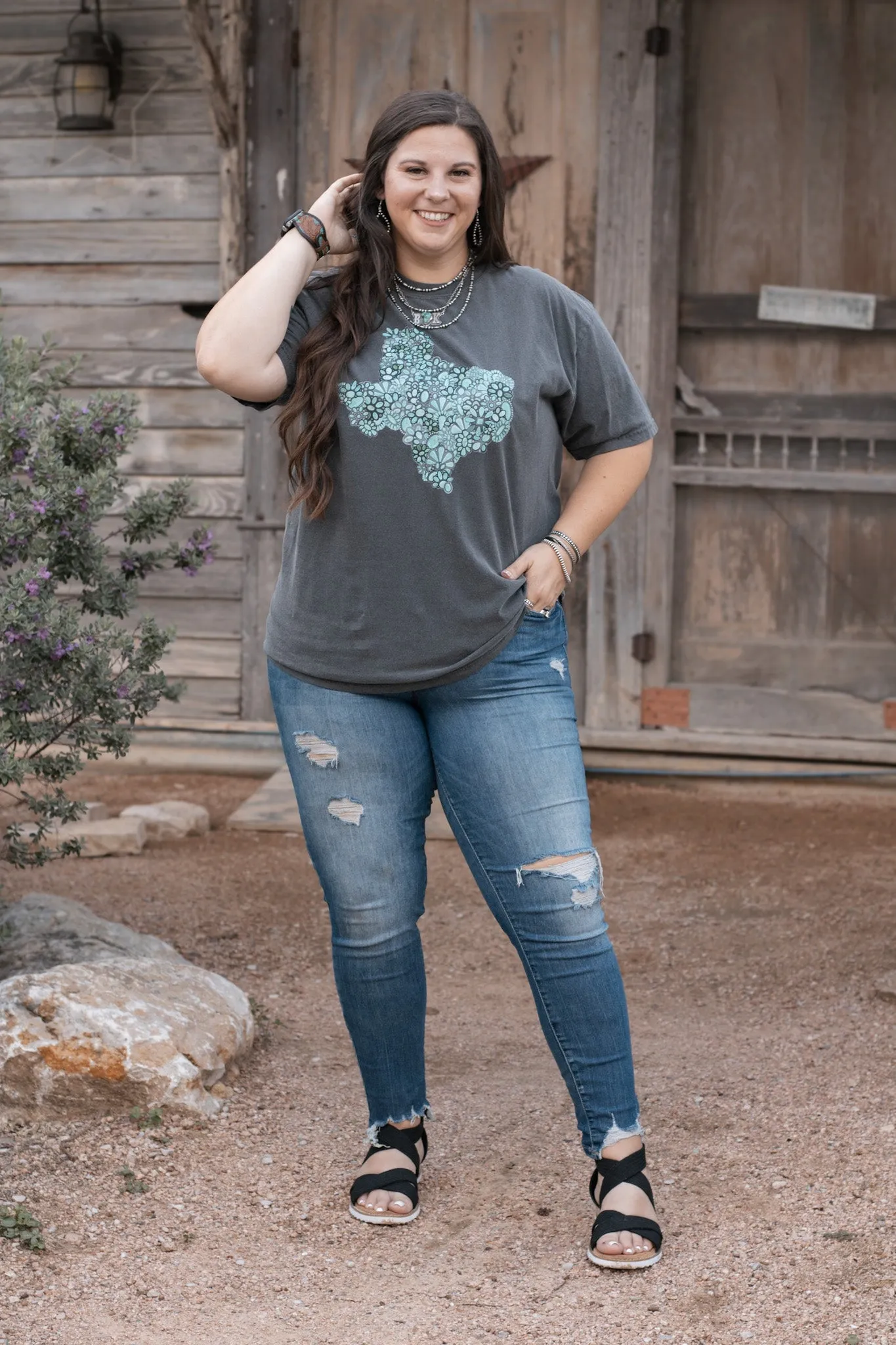 Turquoise Conch Texas Tee