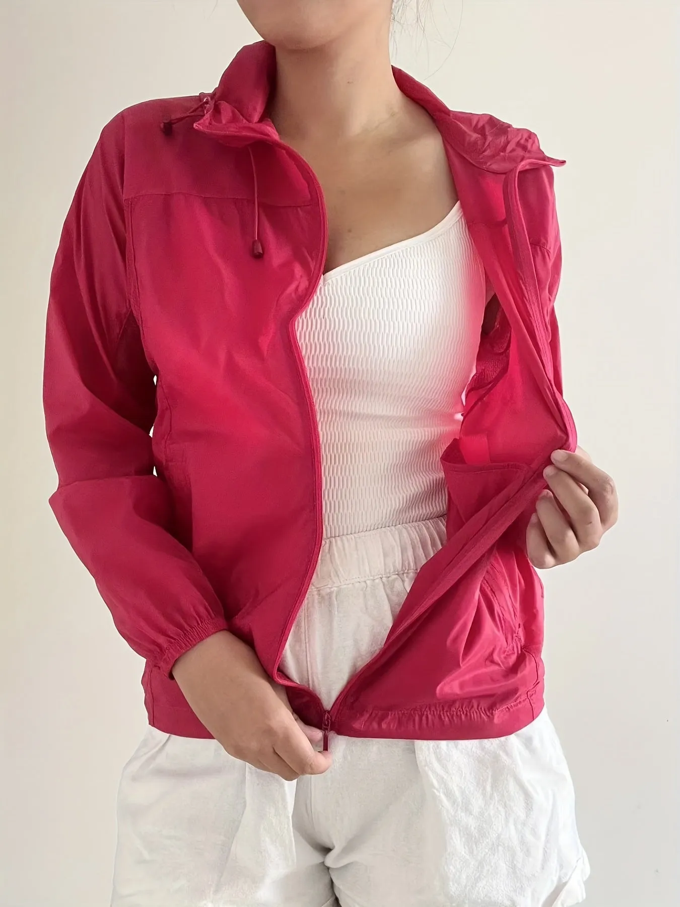 Versatile Women's Sun, Rain & Windproof Active Jacket - Perfect for Yoga, Running, Fitness Enthusiasts