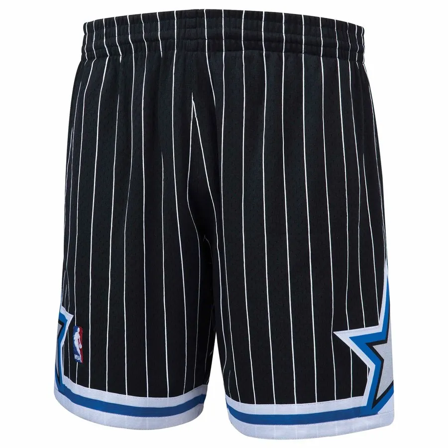 Youth Mitchell & Ness Orlando Magic Black Throwback Swingman Shorts